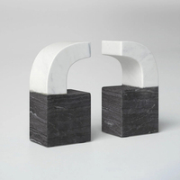 Porte-livres en marbre onyx multicolores personnalisés, mobiles, de haute qualité, décoration moderne pour la maison, artisanat, 2 pièces