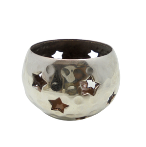 Bougie de table en fer nickel antique faite à la main, bougie ronde de noël, support votif, éclairage décoratif pour la maison, pots de bougie en métal élégants - Product Image 2