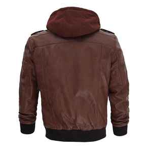 Chaquetas de cuero genuino para motocicleta para hombre personalizadas Chaquetas de cuero de diseño personalizado de gran tamaño para hombre de piel de oveja negra de talla grande - Product Image 3