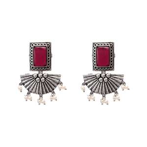 Grossiste indien Bijoux Antique Paon Chaîne Pendentif Cristal Rose Collier Ensemble Fausse Perle Goutte Jhumka Boucles D'oreilles Ensemble - Product Image 6