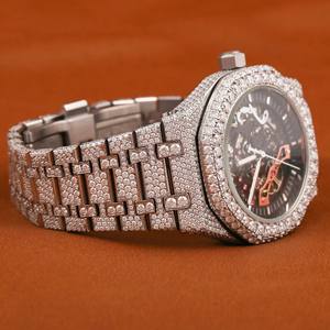 Custom 41mm Iced Out Hip Hop <b>Automatic</b> Mechanical VVS Moissanite Diamond <b>Wristwatch</b> for Men Handcrafted Premium Quality Fashion - Product Image 3