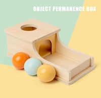 Jouets Montessori pour bébés de 6 à 12 mois, boîte de permanence d'objets, boule en bois, jouet pour les tout-petits d'âge précoce