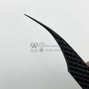 Pince à épiler professionnelle antistatique en acier inoxydable avec logo personnalisé pour extension de cils avec prise rapide sécurisée pour l'isolation des cils - Product Image 2