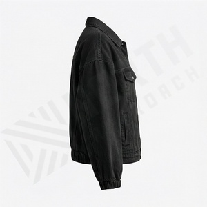 Oversize Drop Shoulder Streetwear Denim Jacket Women Latest Adjustable Color Block Jean Coat Stylish Outerwear Customized Color - Product Image 3