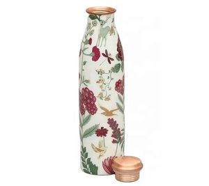 High Quality Handmade Solid Copper Hammered <b>Water</b> <b>Bottle</b> 500ml Capacity with Lid <b>Sport</b> Style Low Price Wholesale - Product Image 5