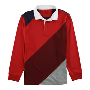 Maillot de Rugby traditionnel à rayures cousues sur la première rangée de 4 pouces Polo de sport de rugby classique à manches longues pour hommes en coton lourd - Product Image 5