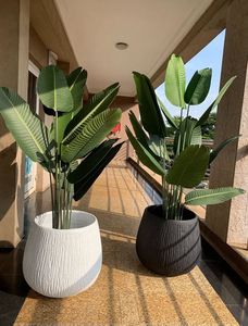 Macetas de Fibra de Vidrio de Diseño Clásico Europeo, Venta al por Mayor, Macetas Blancas Ecológicas para Interiores/Exteriores con Orificio de Drenaje para Jardín, Hogar, Villa - Product Image 5