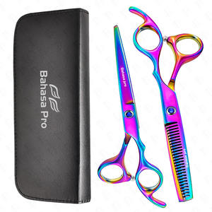 Juego de tijeras profesionales para el cabello de 6,5 pulgadas, tijera alemana multicolor para cortar el cabello de acero inoxidable para peluquería y personal - Product Image 1