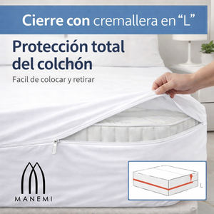 Coprimaterasso Bianco con Cerniera 'L' Aderente per Materassi Alti 30cm Lavabile in Lavatrice Cotone Traspirante Semplice Minimalista per Uso Domestico - Product Image 2
