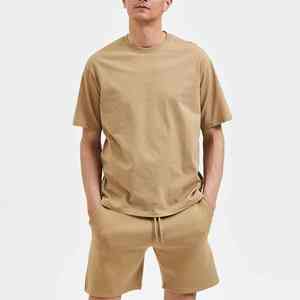 Ensemble de shorts décontractés pour hommes, taille plus, t-shirt à manches courtes, ensemble de survêtement respirant à séchage rapide en 2 pièces, ensemble en coton respirant - Product Image 1