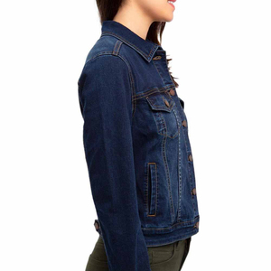 Chaqueta vaquera de otoño e invierno para mujer, manga larga, talla XL, forro de lana transpirable, tela estampada personalizada, algodón, estilo deportivo, logotipo de encaje - Product Image 2