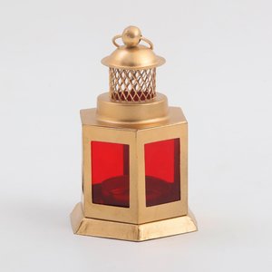 Mini farol marroquí dorado con portavelas de cristal Multicolor para decoración de mesa, fiesta de boda, Ramadán e iluminación festiva - Product Image 5