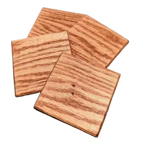 Nouveaux sous-verres carrés en bois de noyer fabriqués à la main au design moderne par Crescent Crafts - Product Image 1