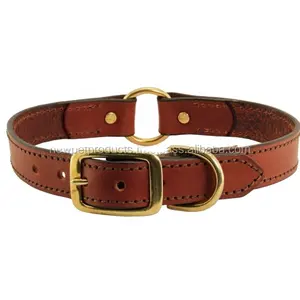 Genuine dog collar handmade strong round luxury pure leather pet collars for training small medium large dogs