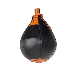 Balle de frappe à double extrémité personnalisée de haute qualité sac d'entraînement de vitesse en cuir véritable fini balle de vitesse de boxe - Product Image 5