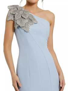 Robe longue en soie vintage pour femmes élégante fée style perlé paillettes sexy sans manches robe de mariée jambe fendue soirée broderie - Product Image 4