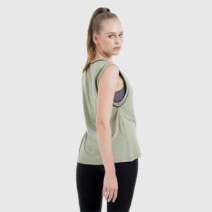 เสื้อกล้ามผ้าถักเนื้อละเอียดสีเขียวมะกอกเข้ม ระบายอากาศได้ดี - Product Image 3