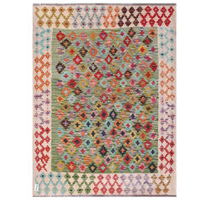 พรมกิลิมไมมาณา อัฟกานิสถาน ขนาด 178 x 136 ซม. ชุดพรมพื้นเมืองแบบดั้งเดิมของอัฟกานิสถาน - Product Image 1