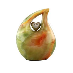 Teardrop Urn Full Size Onyx Green Metal Cremation Urn <b>for</b> Human <b>Ashes</b> Upto 210Lbs Unique Adult Teardrop Urns - Product Image 1