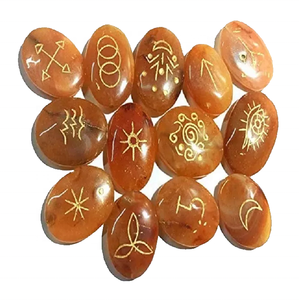 ชุดหินทรงวงรีทรงคาร์เนเลี่ยนสีแดงคารูนา13ชิ้นชุดคริสตัลพลอยคริสตัลบำบัดธรรมชาติชุดคารูน่าขายส่ง - Product Image 1