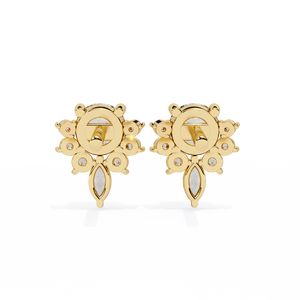 Boucles d'oreilles uniques en or 18 carats avec diamant de laboratoire, boucles d'oreilles de qualité supérieure - Product Image 4