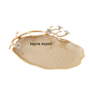 Fleur en métal doré moderne avec bol décoratif pour fruits et fleurs nouveau design écologique pour les cadeaux d'affaires - Product Image 1