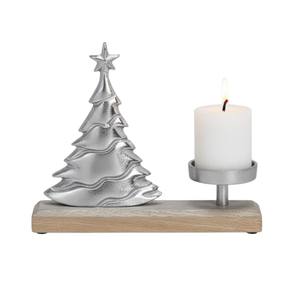 Modern <b>Gold</b> Finish Aluminium Iron <b>Christmas</b> <b>Tree</b> Tea Light Candle Holder With Wood Base Candle Stand Ornament For Home Use - Product Image 5