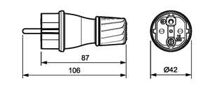 <b>Rubber</b> aerial <b>plug</b> with cable gland IP54 (Solera 706T) - Product Image 2