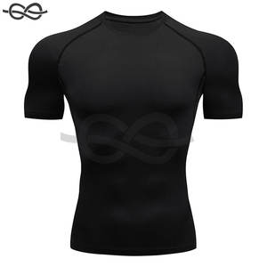 Chemise de compression pour hommes T-shirts sous-vêtements Sports de loisirs Design de revers à la mode 3D dégradé à manches courtes - Product Image 2