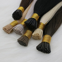 Extensions de cheveux blond platine, extensions de cheveux blond décoloré balayage, extensions de cheveux humains invisibles à pointe I, double épaisseur, Remy