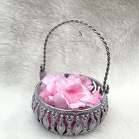 Paniers indiens faits à la main, couleur argent, durables et étanches, pour mariages, Mehndi, Diwali, festivals - Décoration de fête en plein air, cadeau