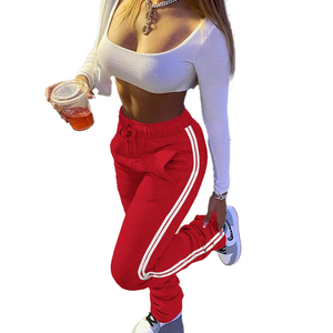 2025 pantalones de chándal apilados personalizados para mujer, ropa de calle frontal plana, pantalones de entrenamiento informales para correr, ropa de invierno - Product Image 3