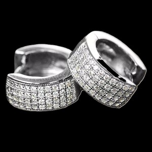 Joyería de Moissanita VVS, Pendientes de Aro de Diamante de Moissanita VVS de Lujo, Plata de Ley 925 para Mujer, Pendientes de Moissanita - Product Image 1