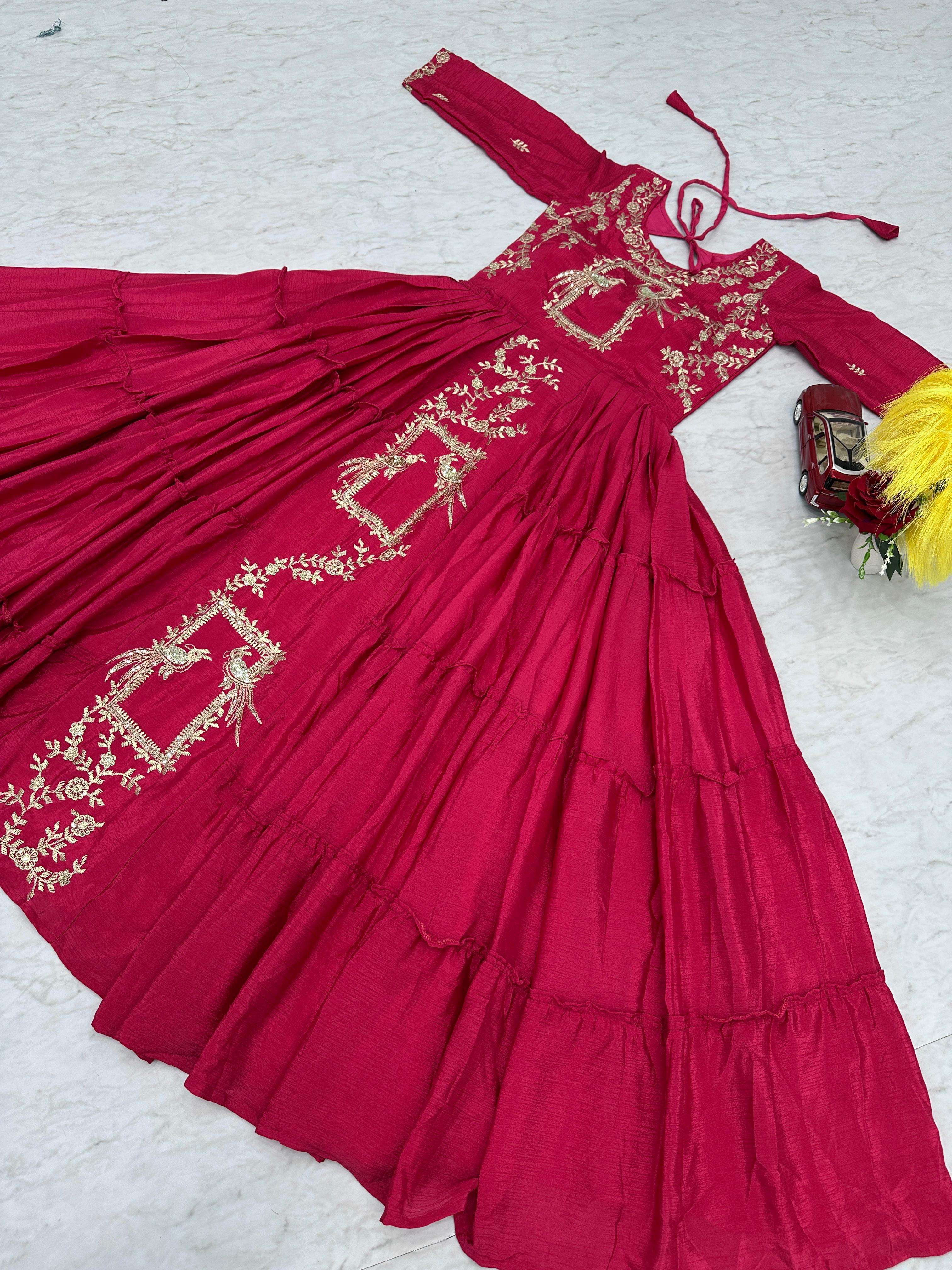 maroon wedding dress