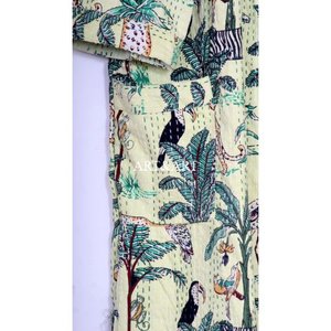 Kimono Kantha de Algodón Hecho a Mano en India para Mujer y Hombre, Elegante y Lujoso, Ropa de Dormir de Verano, Bata de Baño con Estampado Floral, Regalo - Product Image 2