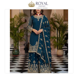 Colección de Trajes Sharara de Alta Costura con Bordado de Lentejuelas y Seda Chinnon Pesada de Alta Calidad, del Mejor Fabricante - Product Image 6