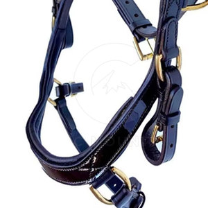 บังเหียนหนังม้าปรับได้แข็งแรงทนทานหนังแฮนด์เมดสำหรับขี่ม้า - Product Image 3