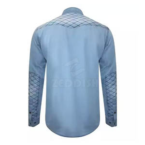 Chemise en jean pour hommes sur mesure dernière conception pas cher prix chemise en jean pour hommes meilleure vente surdimensionnée - Product Image 2