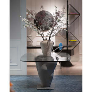 Corail Contemporary Dining <b>Table</b> Handmade <b>Solid</b> <b>Wood</b> Oval Design Convertible Luxury Assembled for Home Furniture for Apartment - Product Image 2