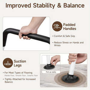 Barre d'appui de sécurité pour toilettes en acier inoxydable, murale, réglable, antidérapante et pliable, pour personnes âgées, aide à la stabilité en toilette - Product Image 3