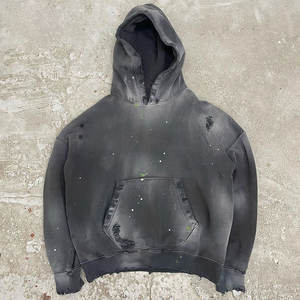 Sweat à capuche uni épais 350gsm Boxy Blank Sweat à capuche personnalisé en polaire surdimensionnée pour homme Fabricant de sweat à capuche court lourd - Product Image 5