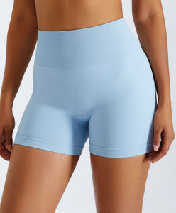 Short de gymnastique sexy taille haute sans couture pour femmes séchage rapide Spandex Nylon fermeture à la taille élastique solide Fitness Yoga Leggings - Product Image 1