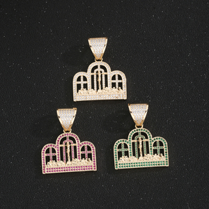 Colgante de la Última Cena Chapado en Oro de 14K con Cruz de Circonitas, Dijes Religiosos Católicos de Joyería Religiosa - Product Image 2