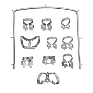 Kit de barrage dentaire professionnel avec pinces en acier inoxydable, cadre d'examen, poinçon et forceps pour l'isolation - Product Image 3