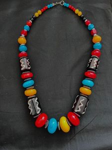 Conjunto de Collar de Cuentas Gruesas Azules de Moda, Estilo Atrevido, Modelo Personalizable con Cuentas de Resina, Estilo Ángel para Mujer, para Bodas y Fiestas - Product Image 2