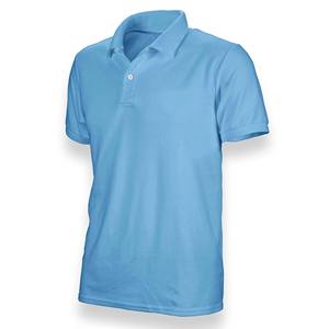 Col confort classique pour T-shirt polo à séchage rapide 100% coton imprimé à motifs solides en couleurs mélangées - Product Image 5