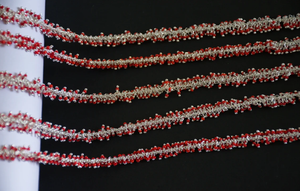 Top Quality Silver Plated Lovely Red Coral Miyuki bead chain, Handmade beaded jewelry making thick <b>rosary</b> chain - Product Image 2