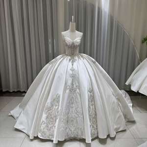 ชุดแต่งงานผ้าซาตินหรูห<span class=keywords><strong>ร</strong></span>า Jancember OY040 ประดับด้วยลู<span class=keywords><strong>ก</strong></span>ปัด แขนยาว ทรงบอล<span class=keywords><strong>ก</strong></span>าวน์ ชุดเจ้าสาวแบบราชวงศ์ สำหรับพิธี<span class=keywords><strong>แต่งงาน</strong></span>ที่โบสถ์ - Product Image 2