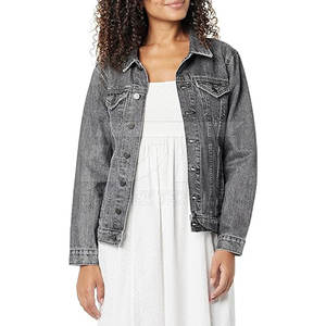 Dernier style de veste en jean pour femmes veste en jean avec points ouverts pour femmes au prix de gros - Product Image 1