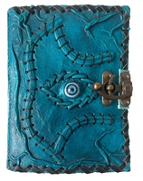 Hocus Pocus Spell Book Eye Prop Regalos Color azul cielo Decoraciones de Halloween Decoración Vintage Cuero genuino Diario Libro de sombras